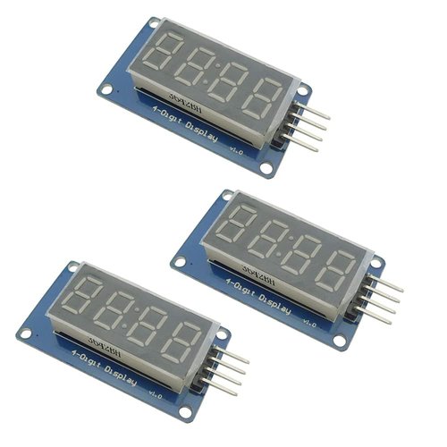 Ferwooh 3PCS 0.36 inch LED Display Module TM1637 7 Segment 4 Bits with Clock Display Common Anode Red Digital Tube Board for Arduino