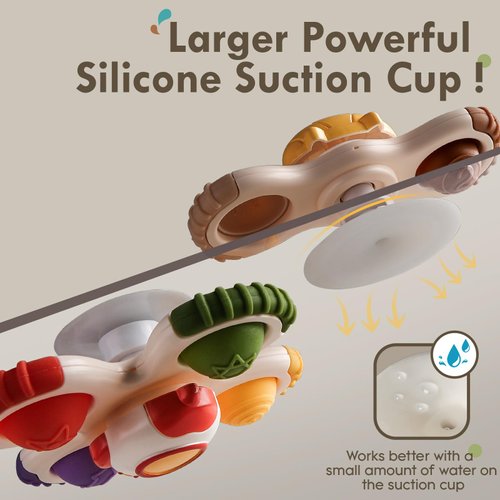 ALASOU 3PCS Pop Suction Cup Spinner Toys for 1 Year Old Boy Girl|Novelty Spinning Tops Toddler Toys Age 1-2|Sensory Baby Bath Toys for Toddlers 1-3|12 18 Months Boy Birthday Gift for Infant