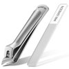 MR.GREEN Oblique Toenail Clipper Stainless Steel Pedicure Tools Good at Cutting Thick and Hard Nails Professional Ingrown Nail Cutter (Nail Clipper+Nail File)