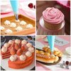 Zittop 21 Pcs Cake Piping Set for Baking with Reusable 1 Piping Bags, 14 Icing Tips,1 Clip,2 Standard Converters and 3 Scrapers, Cake Baking Tools for Cookie Icing Cupcakes