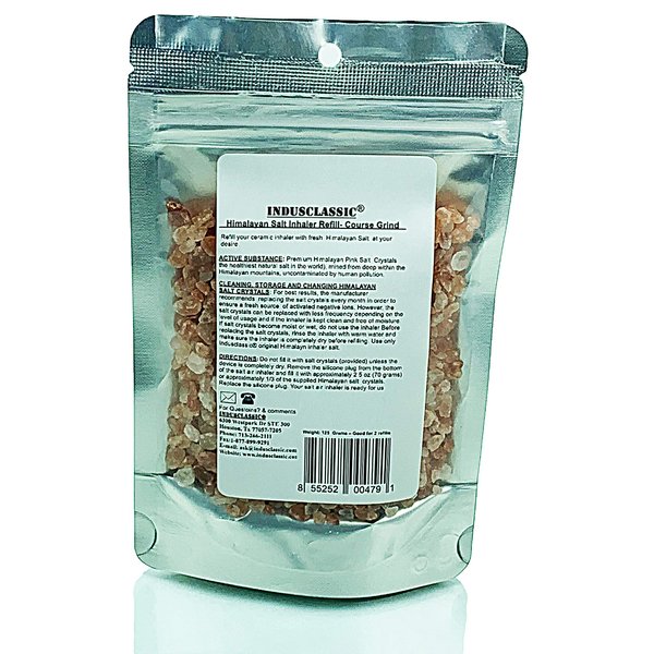 IndusClassic Himalayan Salt for Ceramic Inhaler or Neti Pot Refill Asthma Allergy Sinus - 4.5 OZ
