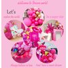 Hot Pink and gold Balloon garland arch kit 140Pcs Hot magenta pink with Chrome Gold Balloons & Lip Starburst Roller mylar balloons for girl’s Birthday party Mother's Day decorations