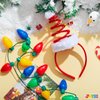 JOYIN 2 Pcs Christmas Lighted Necklace and Santa Hat Headband, Christmas LED Necklace with 12 Bulbs and Xmas Headwear for Christmas and Holiday Perties Xmas Costume Accessories Christmas Party Favors