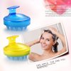 Vtrem Scalp Massage Brush Dandruff 2 Pack Wet and Dry Shampoo Brush Scalp Massager with Soft Silicone Rubber Hair Brush Shower for Women, Men, Pet (Blue & Yellow)