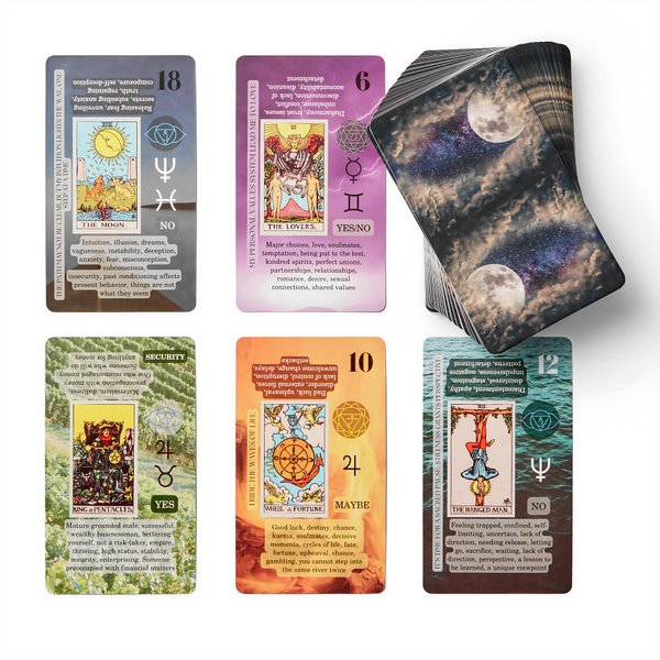 Witchy Cauldron Learning Tarot Cards with Meanings on Them, for Beginners, Training Tarot Deck