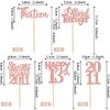 30PCS 13th Birthday Cupcake Toppers Glitter Thirteen Happy 13th Straight Outta 2011 Cupcake Picks for Cheers to 13 Years 13th Birthday Anniversary Party Decorations Supplies Rose Gold