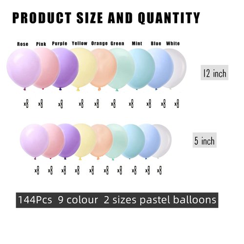Macaroon Rainbow Balloon，Mixed Size 12/5 inch Pastel Colorful Latex Balloons For Birthday Wedding Baby Shower Easter Party Decorations