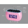 HANNLOMAX HX-161CR Portable PLL FM Radio Alarm Clock, LCD Display with Dimmer Function, 7 Colors RGB Night Light, USB Port for 1A Charging, Telescopic Antenna, AC/DC Operation only. (Pink)