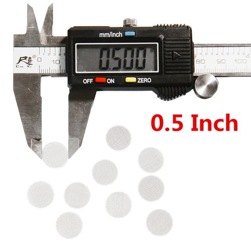 200 PCS 1/2 Pipe Screens, Stainless Steel Pipe Screen Filters 0.5 inch Metal Screens with Black Storage Box