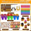 Cinrobiye 72 Pcs Western Cowboy Coloring Book Bulk, Wild West Party Favors Goodie Bags Fillers,Wild West Wooden House Barn Birthday Party Supplies Face Stickers Tattoo Class Prizes for Cowboy Party