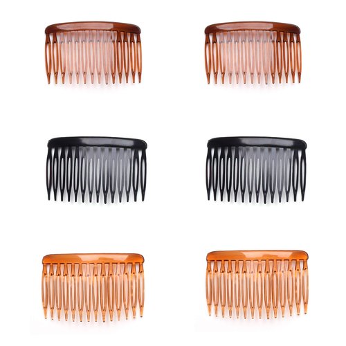 Ruwado 6 Pcs 14 Teeth Hair Side Comb Transparent Twist French Vintage Style Hair Clips Pins Accessories for Women Girls Bridal Wedding Veil Fine Hair