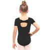 Stelle Leotard for Girls Toddler Ballet Leotards Dance Gymnastics Outfits with Bow Back (Black, 4T)