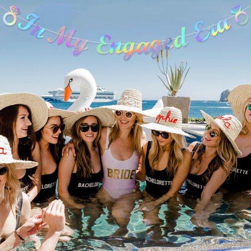 Pre-Strung In My Engaged Era Banner, Era Singer Engagement Banner for Engagement Party Decorations, Iridescent