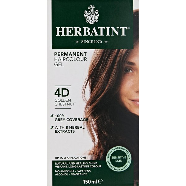 Herbatint Permanent Hair Color Gel, 4d Golden Chestnut, 4 Oz (095216)