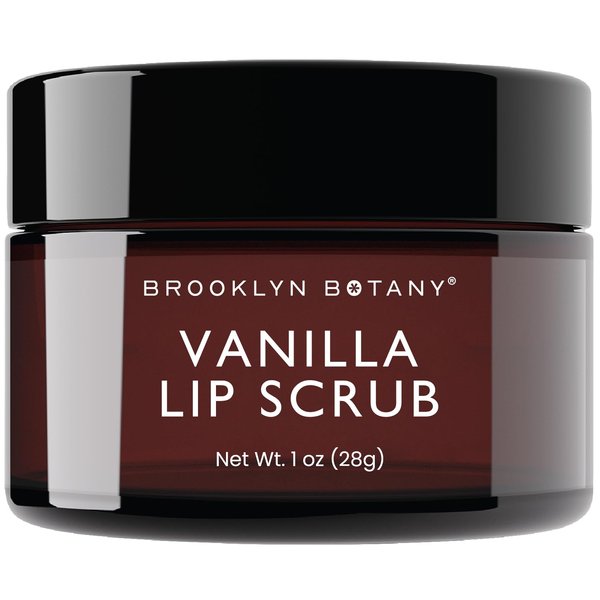 Brooklyn Botany Lip Scrub Exfoliator 1 oz – Lip Moisturizer for Dry Lips and Chapped Lips – Gentle Lip Exfoliator for Smooth and Brighter Lips – Vanilla Flavor