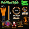 ILHSTY 100 Pcs 8'' Orange Glow Sticks Glow In The Dark Party Favors Supplies Bright GlowSticks Necklaces Bulk for Christmas Halloween 4th of July Easter Carnival Birthday Neon Party (Orange*100)