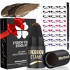 iMethod Eyebrow Stamp and Eyebrow Stencils Kit - Eye Brow Stencil Kits, Eyebrow Pomade for Perfect Eyebrow Makeup, Easy to Use, Natural Look, Deep Brown