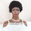 Somo Bella Afro Short Wig, Short Human Hair Wigs Kinky Curly Full Machine Made Daily Wig for Women and Men 4 inches Natural Black Color