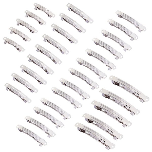 PH PandaHall 120pcs French Barrette, Hair Alligator Clips 4 Size Metal Hair Barrettes Blank Hair Clip Iron Rectangle Craft Clips for DIY Bow Streamer Clip, 1.5/2 / 2.3/3 Inch