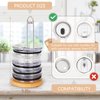 Whiidoom Tumbler Lid Organizer Cup Lid Organizer Freestanding Bamboo Tumbler Cup Organizer for Save Pantry, Countertop, Kitchen Cabinets Space (1 Pack)