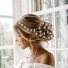 40 Pieces Pearl Hair Pins Wedding Bridal Hair Pins Rhinestone Flower Hair Pins U Shaped Hair Crystal Pins Metal Silver Pearl Bobby Pins Hair Jewelry Accessories for Brides Bridesmaids Thick Long Hair