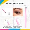 SWINGING Lash Clusters Applications Lash Tweezers for Lash Clusters, Portable Comb for Eyelash and eyebrow, Eyelash Applicator for Eyeliner and Mascara (3 Pieces Set)