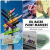 Orange Paint Markers, 12 Pack Oil-Based Waterproof Quick Dry Permanent Paint Pen Set for Rocks Painting, Wood, Fabric, Plastic, Canvas, Glass, Mugs, Metal, Tire, Stone, DIY Craft