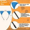 Cat Ears Headband for Women Girls - Cute Sparkle Glitter Hairband Halloween Cosplay Cat Costume Hair Accessories for Adult Kids Birthday Daily Wear Blue