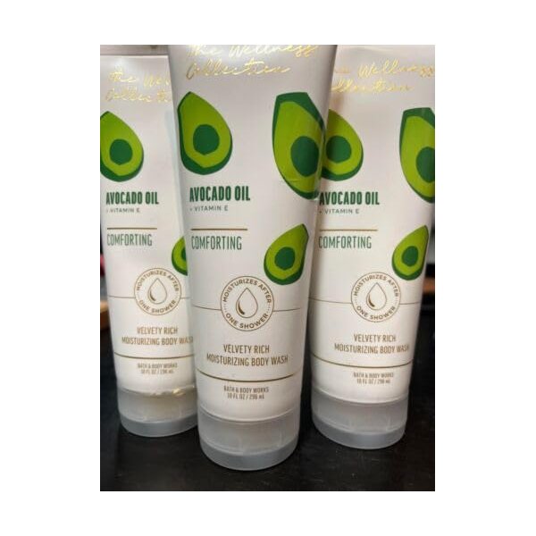 3 The Wellness Collection Avocado Oil Moisturizing Body Wash bath body 10 oz