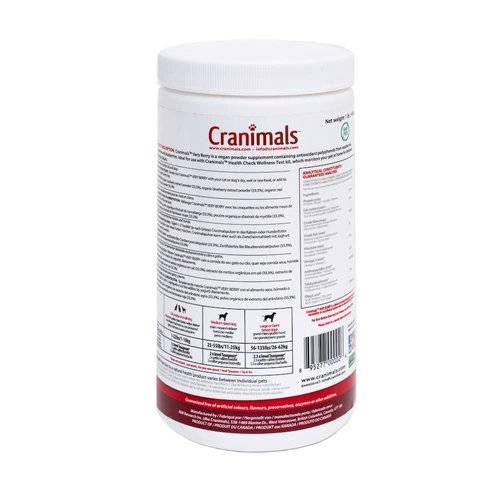 Cranimals VeryBerry Antioxidant Superfood Berry Powder for Dogs and Cats - Natural Antioxidant Boost from Cranberries, Raspberries, and Blueberries, 6 Month Supply - 454 g/ 1 Lb Jar