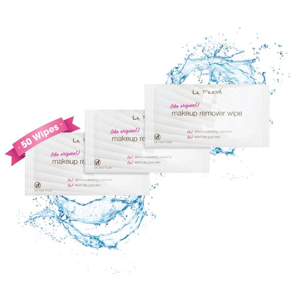 LA Fresh Makeup Remover Wipes with Vitamin E - Make up Remover Wipes for Face, Eyes, Lips - Face Wipes Travel Essentials - Case of 50ct Makeup Wipes