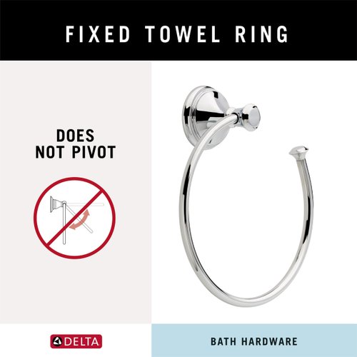 DELTA FAUCET 79746 Cassidy Wall Mounted Towel Ring in Polished Chrome