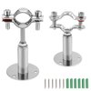 Kyuionty 2 Pcs Wall Mount Ceiling Mount Pipe Support, Stainless Steel Adjustable Pipe Bracket Clamp Pipe Straps for Pipe Tube, Dia. 25mm (Fit for 3/4 inch Pipe)