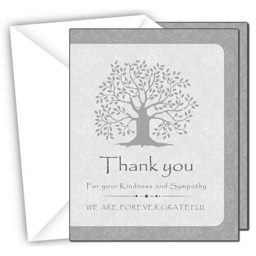 Elcer 20 Celebration of life Funeral thank you cards with envelopes acknowledgment memorial Sympathy Thank you Cards (white)