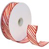 Morex Ribbon Peppermint Stripe Wired Ribbon, 1-1/2-Inch by 50-Yard Spool, Red/White