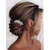 Unsutuo Crystal Bridal Hair Comb Opal Silver Hair Accessories Rhinestone Wedding Hair Pieces for Brides and Women(Silver)