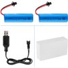 FPVERA 3.7V 1200mAh Li-ion Battery 2PCS 3.7Volt Rechargeable Batteries with USB Charger Cable SM-2P Plug for RC Car Drift Monster Truck Off-Road Vehicle Remote Control Car High-Speed Climbing Racing