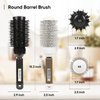 Kertiberif Round Brush for Blow Drying 2PCS, Boar Bristle Round Hair Brush, Thermal Ceramic & Ionic Tech Round Barrel Brush for Styling, Curling and Straightening & Add Volume (1.7 Inch)
