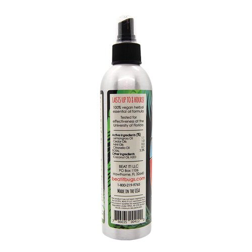 Beat IT! All Natural Deet-Free Insect Repellent (8 oz Aluminum Bottle)