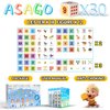 Asago Magnetic Blocks ABC 123 Alphabet Colorful Printed, Building Blocks for Toddler 1-3, Magnet Cubes Sensory Toys, Preschool Early Learning Number,Letter,Animals,Education for Kids Age 1 2 3