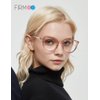 Firmoo Blue Light Blocking Glasses, Anti Eyestrain Anti Headache, Pink Cute Computer Glasses for Women, Round Oversized Bluelight Blocker Glasses