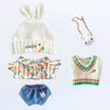 niannyyhouse Rabbit Ear Hat Carrot Vest Shirt Pants Backpack Dress Up 7.8in（20cm） Plush Doll Clothes