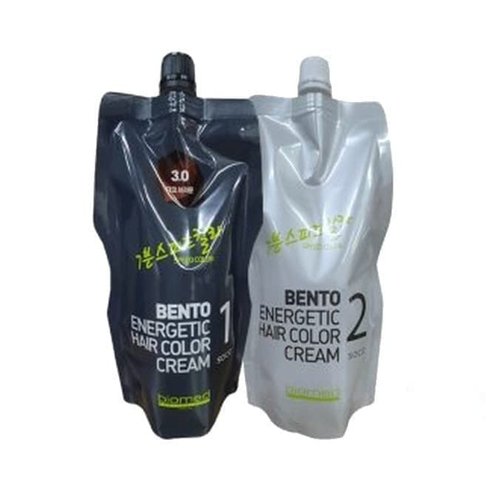 Biomed Professional Italia Bento Energetic Speed (7min) Hair Color Cream(500g) + Developer(500g) Natural Brown / Dark Brown / Black (10x Bigger) (Ammonia & PPD Free / Covers Grey Hair) (Natural Brown 5.0)
