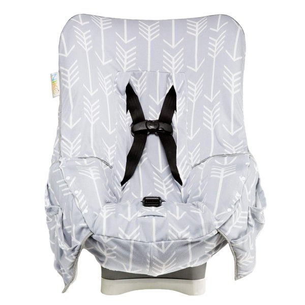 Niko Easy Wash Children's Car Seat Cover & Liner - Cotton Jersey Gray & White Arrow Pattern - Universal FIT - Crash Tested - Waterproof SEAT Bottom - Easy to Clean - Machine Washable