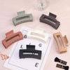 Sisiaipu 3.5 Inch Medium Hair Claw Clips 6 Pack Brown Hair Clips for Women Square Claw Clips Rectangle Clips for Hair Banana Jaw Clips Hair Accessories for Girls -Brown