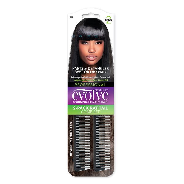 Firstline Evolve 2-Pack Rat Tail Comb, 2 EA