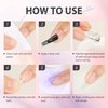 UNA GELLA Solid Nail Glue for Nail Tips 35ML Clear Gel Nail Glue Hard Gel for Nails Solid Gel for Fake Nail Long Lasting Nail Glue Gel for Nails U V Light Cured Nail Gel Glue Salon DIY Home