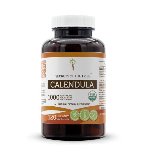 Secrets of the Tribe Calendula 120 Capsules, 800 mg, USDA Organic Calendula (Calendula Officinalis) Dried Flower (120 Capsules)
