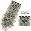 7 PCS Clip in Hair Extensions 22 Inch Long Wavy Hair Wigs Soft Curly Hair Piece for Women Curly Hair Extensions for Daily Party Cosplay Wig (grey)