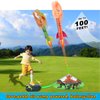 Otoseth Dinosaur Toys Rocket Launcher for Kids, 4 Rockets with Launcher Pad, Launch Up to 100 Ft, Dinosaur Toys for Kids, Outdoor Toys, Birthday Gifts for 3 4 5 6 7 8-12 Year Old Boys Girls